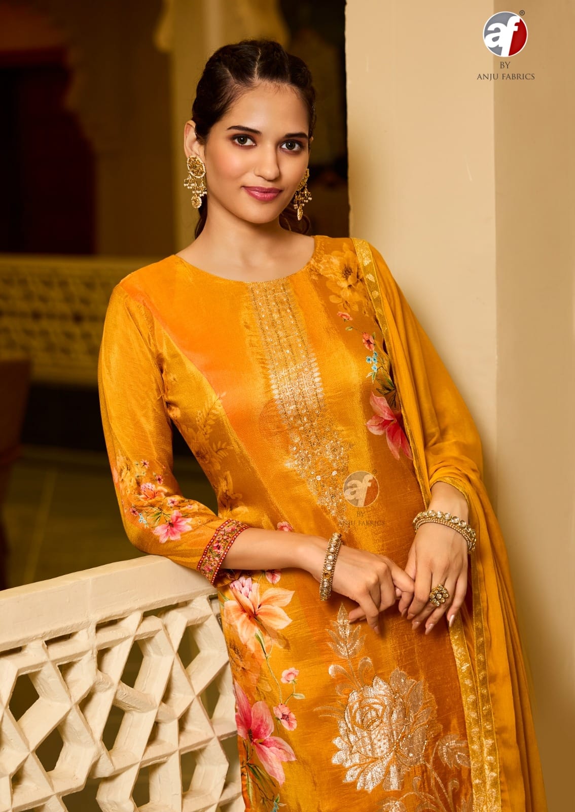 3873 By AF Dola Jacquard Designer Kurti With Bottom Dupatta Wholesale Price In Surat
